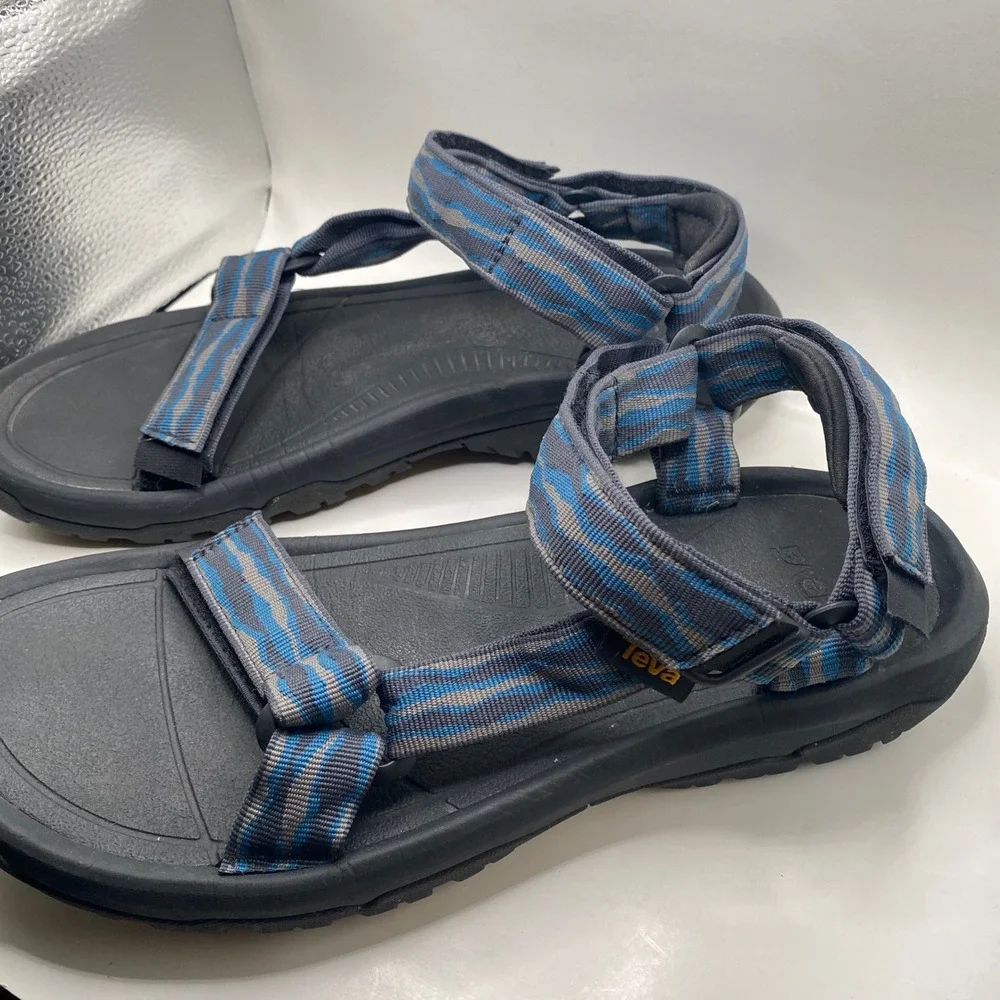 Teva Hurricane XLT2 Sport Sandals Mens 10 Blue Grey Wave Recycled Hiking Water